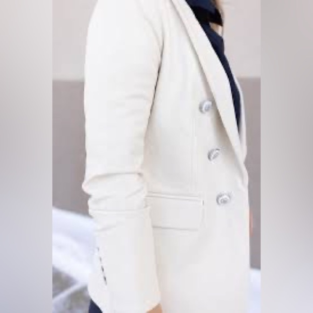SOLD - NEW WITHOUT TAGS VERONICA BEARD Beacon Dickey Faux Leather Ecru Jacket 4 - Picture 7 of 15